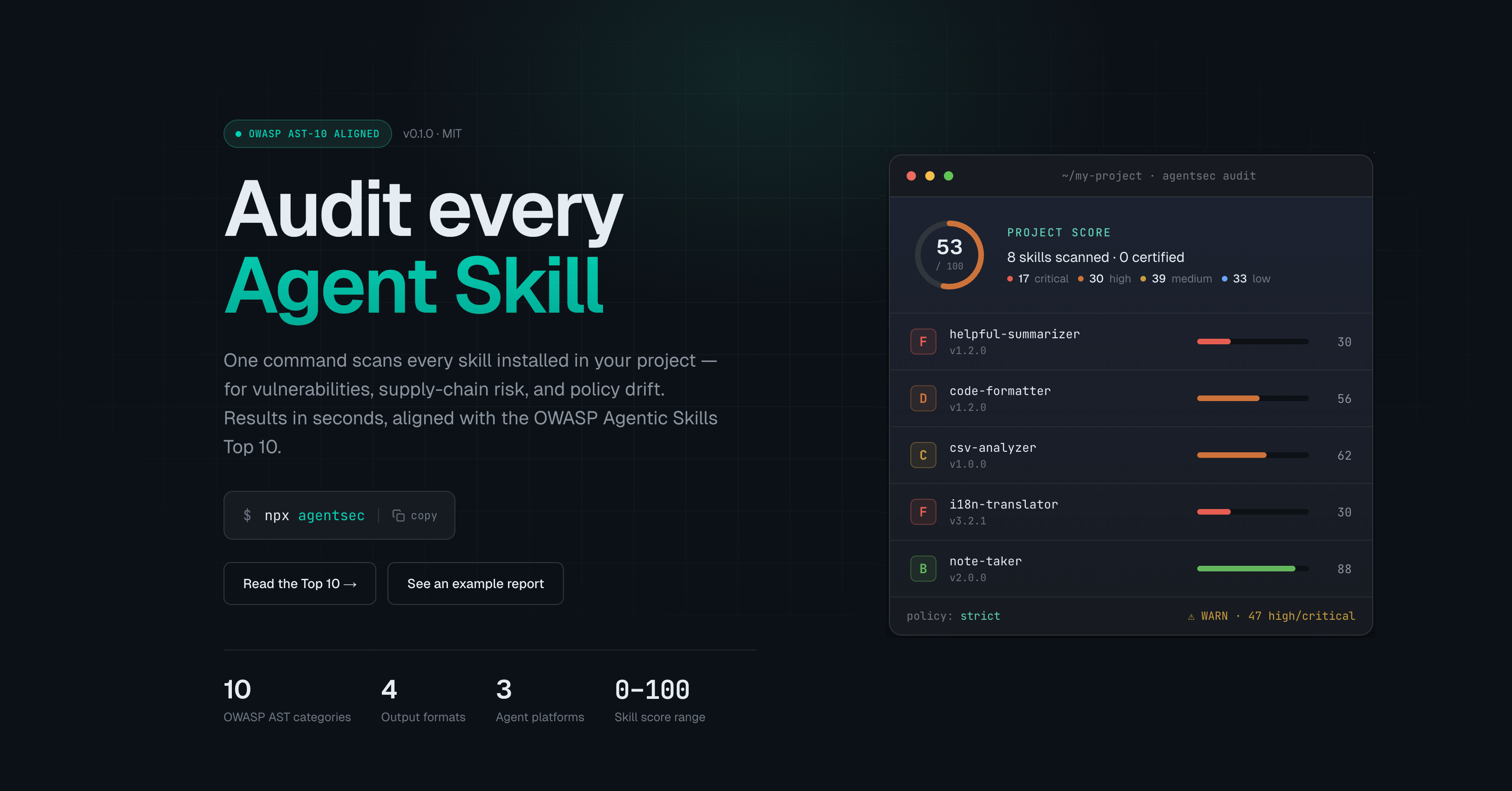 AgentSec banner